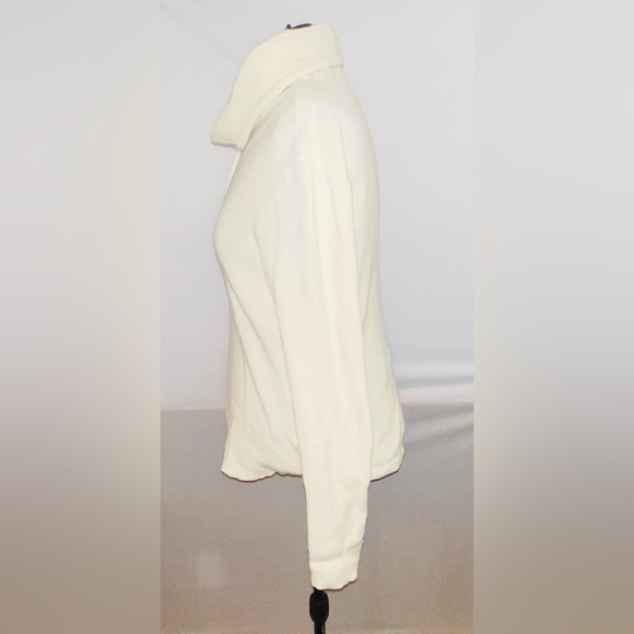 LAUREN RALPH LAUREN COWL NECK SWEATER WOMENS SIZE LARGE OFF WHITE CREAM COTTON - Picture 7 of 7